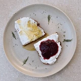 Labneh, Jam And Honey Toast